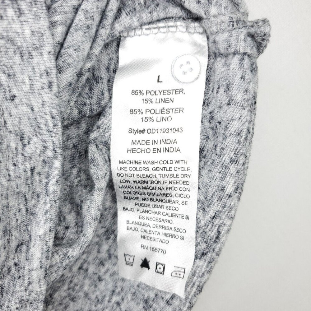 One Bay Away Polo Shirt Men Large Heathered Gray Premium Goods Poly Linen - Picture 4 of 6